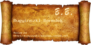 Bugyinszki Benedek névjegykártya