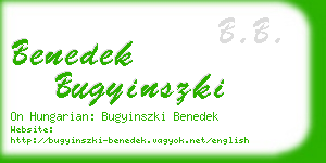 benedek bugyinszki business card